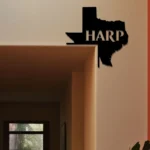 Harp Metal Sign Texas State Map 1