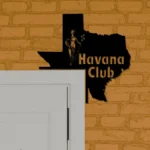 Havana Club Metal Sign Texas State Map 1