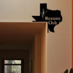Havana Club Metal Sign Texas State Map 1