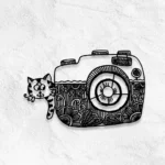 Hobbies Crafts Metal Sign Camera And Cat 1