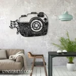 Hobbies Crafts Metal Sign Camera And Cat 1