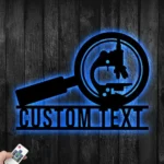 Hobbies Crafts Metal Sign Scientist Microscope Magnifying Stained Glass 1