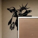 Home Decor Metal Sign Astronaut Rocket 1