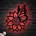 Home Decor Metal Sign Butterfly Sunflower Farm 1
