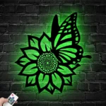 Home Decor Metal Sign Butterfly Sunflower Farm 1