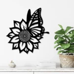 Home Decor Metal Sign Butterfly Sunflower Farm 1