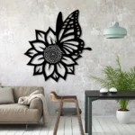 Home Decor Metal Sign Butterfly Sunflower Farm 1