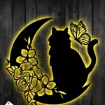 Home Decor Metal Sign Cat On The Moon 1