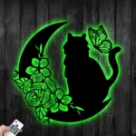 Home Decor Metal Sign Cat On The Moon 1