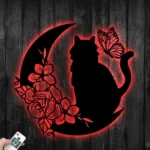 Home Decor Metal Sign Cat On The Moon 1