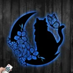 Home Decor Metal Sign Cat On The Moon 1