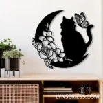 Home Decor Metal Sign Cat On The Moon 1