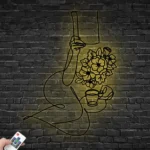 Home Decor Metal Sign Coffee Book Line Art 1