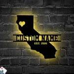 Home Decor Metal Sign Custom California Map 1