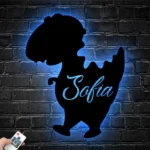 Home Decor Metal Sign Custom Cute Dinosaur 1