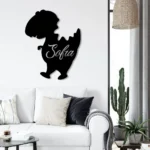 Home Decor Metal Sign Custom Cute Dinosaur 1