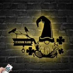 Home Decor Metal Sign Custom Gnome 1