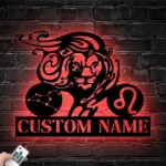 Home Decor Metal Sign Custom Leo Zodiac Symbol Constellation Stars 1