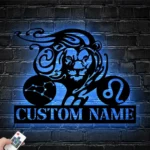 Home Decor Metal Sign Custom Leo Zodiac Symbol Constellation Stars 1