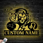 Home Decor Metal Sign Custom Leo Zodiac Symbol Constellation Stars 1