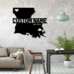 Home Decor Metal Sign Custom Louisiana Map 1