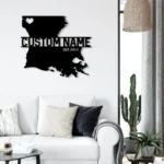 Home Decor Metal Sign Custom Louisiana Map 1