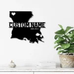 Home Decor Metal Sign Custom Louisiana Map 1