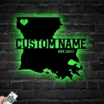 Home Decor Metal Sign Custom Louisiana Map 1