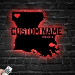 Home Decor Metal Sign Custom Louisiana Map 1