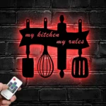 Home Decor Metal Sign Custom My Kitchen My Rules 1