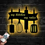 Home Decor Metal Sign Custom My Kitchen My Rules 1
