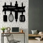 Home Decor Metal Sign Custom My Kitchen My Rules 1