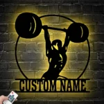 Home Decor Metal Sign Custom Powerlifting Workout 1