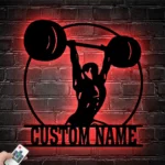 Home Decor Metal Sign Custom Powerlifting Workout 1