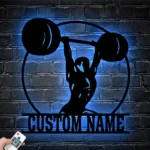 Home Decor Metal Sign Custom Powerlifting Workout 1