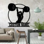Home Decor Metal Sign Custom Powerlifting Workout 1