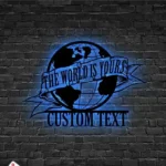 Home Decor Metal Sign Custom The World 1