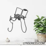 Home Decor Metal Sign Espresso Book Reading Line Art 1