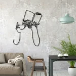 Home Decor Metal Sign Espresso Book Reading Line Art 1