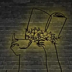 Home Decor Metal Sign Espresso Book Reading Line Art 1