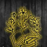 Home Decor Metal Sign Floral Book Line Art 1