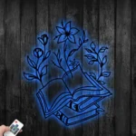 Home Decor Metal Sign Floral Book Line Art 1