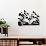 Home Decor Metal Sign Floral Books 1