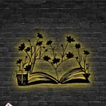 Home Decor Metal Sign Floral Books 1