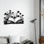 Home Decor Metal Sign Floral Books 1