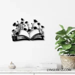 Home Decor Metal Sign Floral Books 1