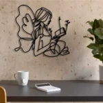 Home Decor Metal Sign Floral Female Reading 1