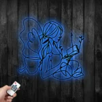 Home Decor Metal Sign Floral Female Reading 1