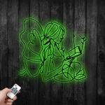 Home Decor Metal Sign Floral Female Reading 1