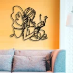 Home Decor Metal Sign Floral Female Reading 1